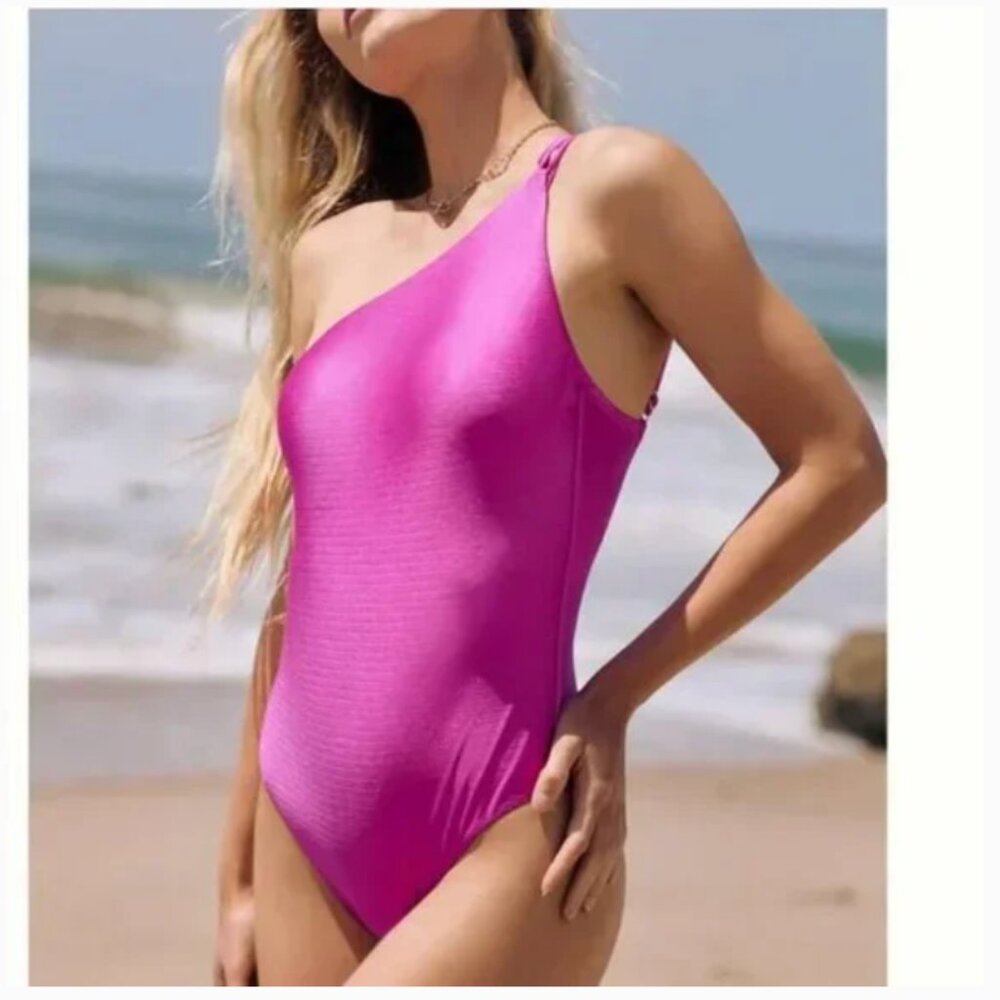 ⭐️ Sleek One-Shoulder One-Piece Boho Hipster Hippie Art Deco Minimal Swimsuit